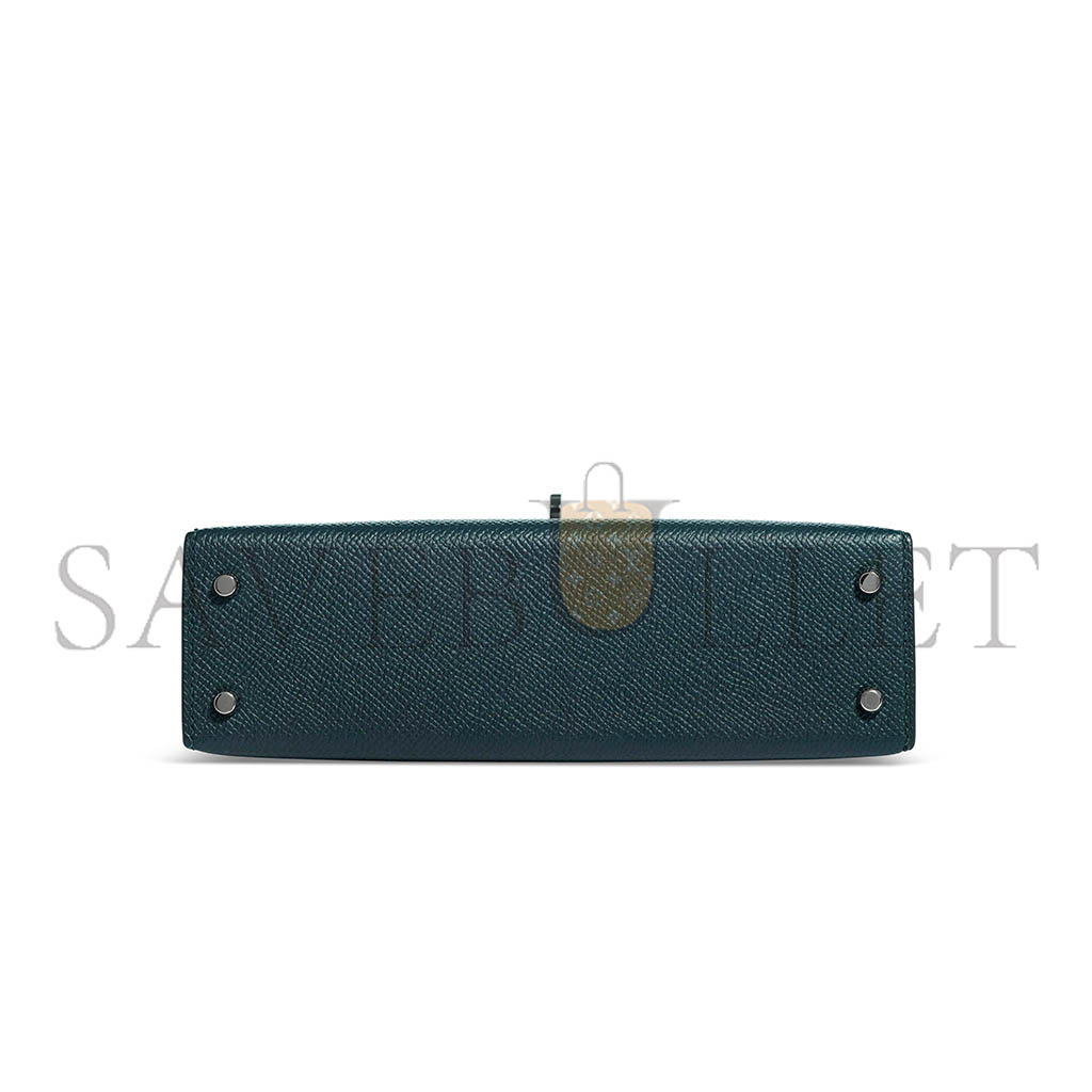 H**mes mini kelly iiepsom duck blue with palladium hardware (19*12*5.5cm)